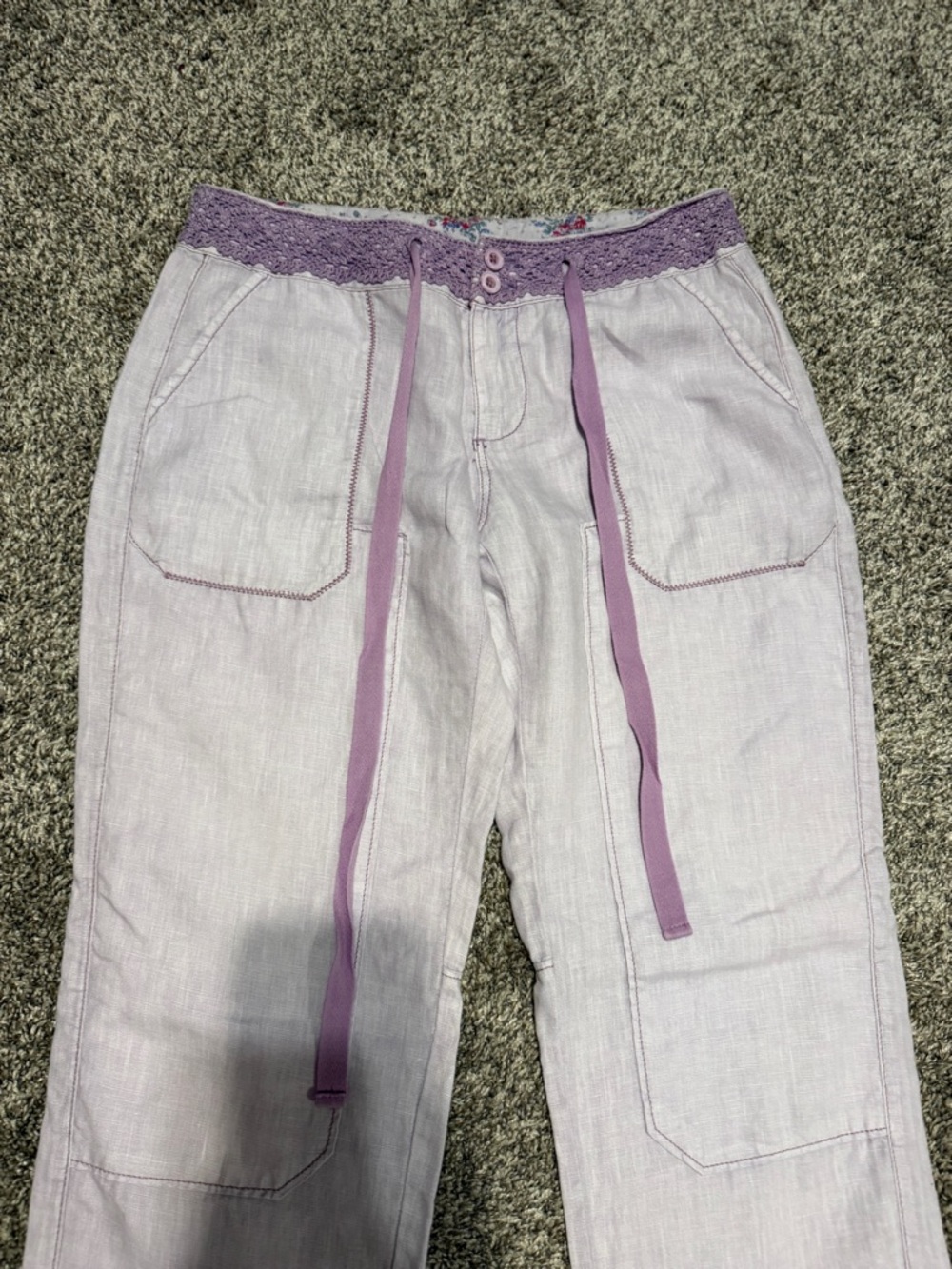 Purple 100% Linen pants